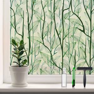 lot 45405 image: DKTIE Window Film Privacy with Installation Tools, Decorative Stained Glass Window Clings for Home, Static Cling Window Sticker for Front Door, Bathroom, Glass Door (Dark Green, 17.7 x 78.7)