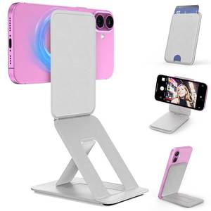 lot 45407 image: LDSXAY Phone Tripod Wallet for MagSafe, Magnetic Phone Tripod Stand, Adjustable Phone Wallet Compatible with iPhone 1615141312 Series, Invisible Selfie Stick Tripod, Travel Essential (Grey)