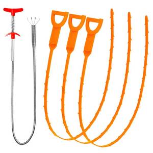 lot 45410 image: (See Photos For Damage)Drain Clog Remover, 25inch Drain Snake Hair Remover(3pcs), Hair Catcher Drain Auger Cleaner Tool Set For Toilet, Kitchen Sink, Bathroom Tub, Sewer