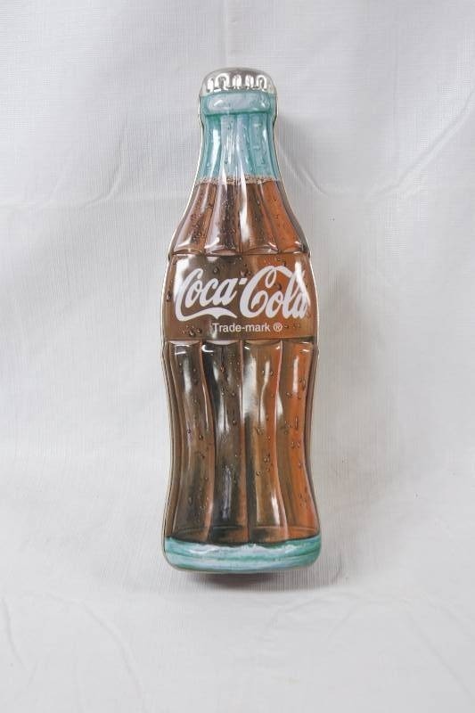 lot 3099 image: Coca-Cola Bottle Shaped Tin Canister - See Photos