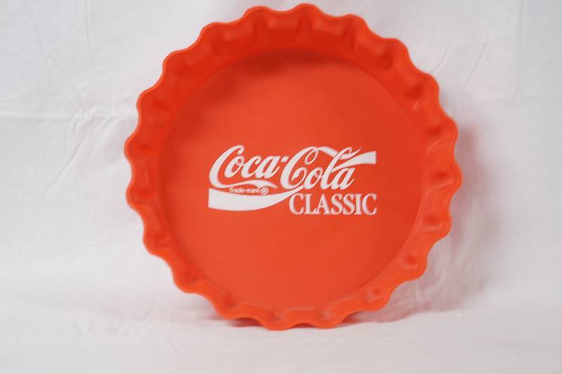 lot 3107 image: Coca-Cola Bottle Cap Shaped Platter - Made of Plastic - See Photos