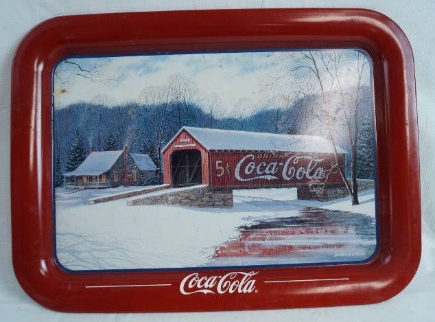 lot 2005 image: Coca-Cola Serving Tray - Winter Bridge