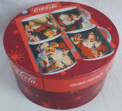 lot 2015 image: Set of 4 Coca-Cola Brand Stoneware Mugs - See Photos for Details