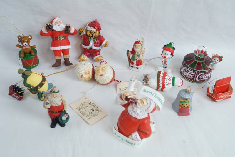 lot 2019 image: Lot of Coca-Cola Christmas Ornaments - Very Cute - See Photos for Details