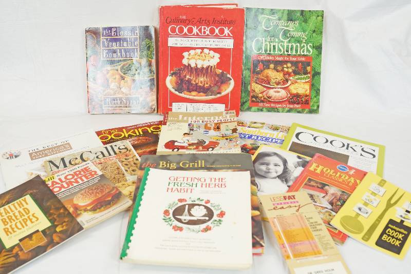 lot 3184 image: Lot of Assorted Cook Books and Kitchen Items- See Photos for Details