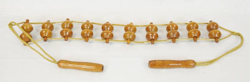 lot 3188 image: Wooden Bead Back Massager - Self Powered COOL