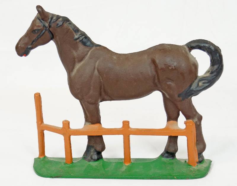 lot 3261 image: Metal Painted Horse - Door Stop - See Photos for Details BIGGER than the pics look