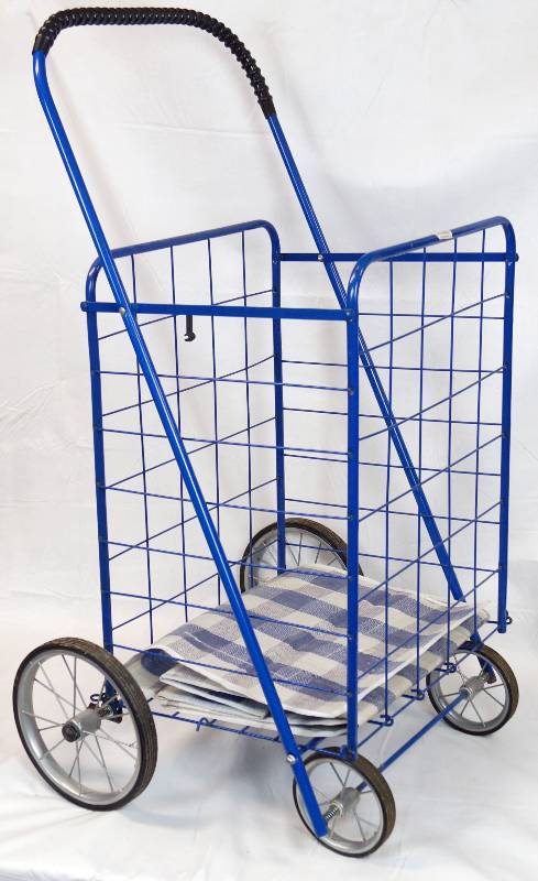lot 3288 image: Blue Grocery Cart - Comes with Waterproof Liner - See Photos for Measurements