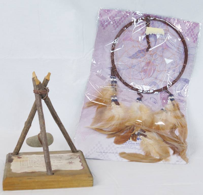 lot 3293 image: Lot of Native American Folklore Pieces - Weather Rock - FUNNY and Dreamcatcher - New in Package