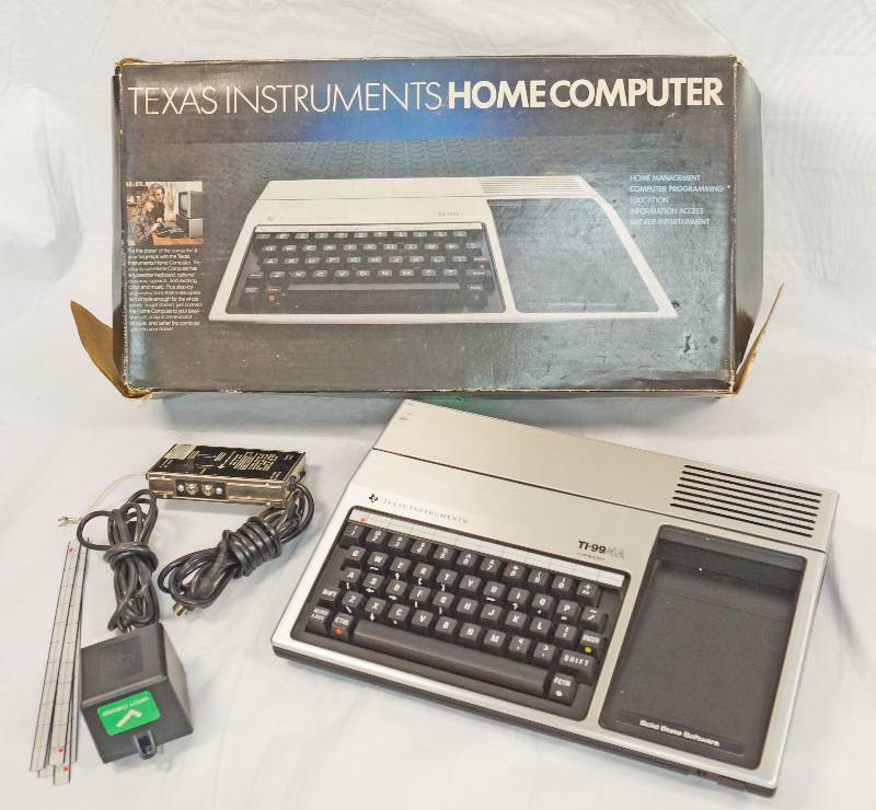 lot 6854 image: Vintage Texas Instruments Home Computer M# TI-994A woriginal BOX & ConnectorPower Adapter - See Photos for Details