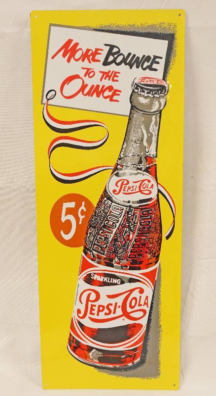 lot 6903 image: Pepsi-Cola Aluminum Sign - See Photos for Details
