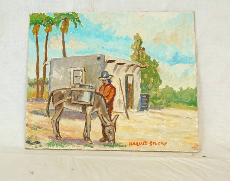 lot 6798 image: Painting on Canvas by Harold Stuckey - 14 x 11.5 - Cool