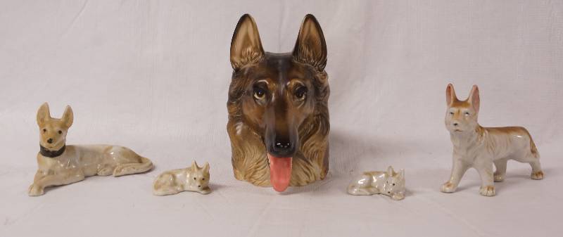 lot 2212 image: Lot of German Shepherd Figurines - Very Cool - Some are marked JAPAN
