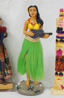 lot 2087 image: CLASSIC HULA GIRL She shakes She moves Still has unused adhesive for your dash Plus other Various Lot of Native  Hawaiian Figurines