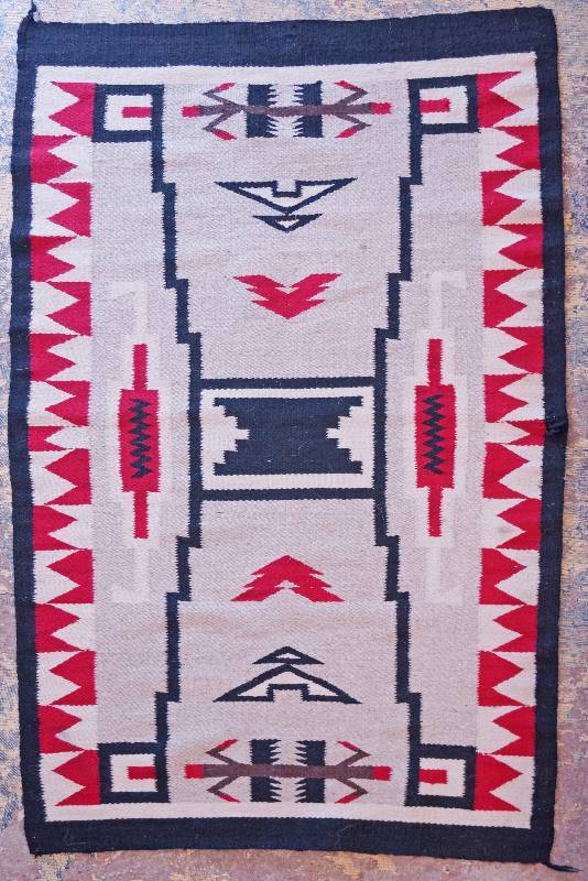 lot 3346 image: Navajo Style Native American Themed SADDLE BLANKET - Very Heavy - see note