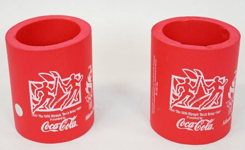 lot 3078 image: Lot of 2 Atlanta 1996 Olympics Coca-Cola Koozies - Neat