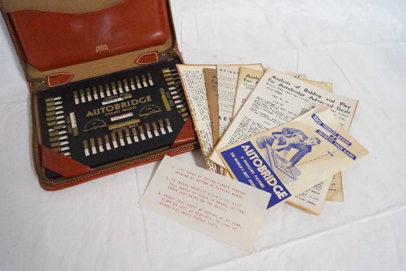 lot 9291 image: Vintage Autobridge Play Yourself Board Game- Includes Instructions and Several Playing Cards- Very Neat