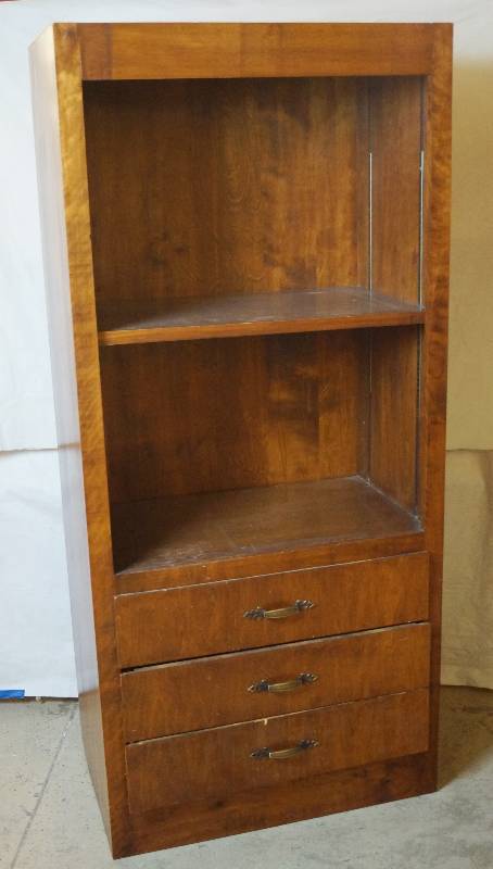 lot 2046 image: Solid Wood Cabinet with Shelves and Doors - Large, Solid-Built Piece