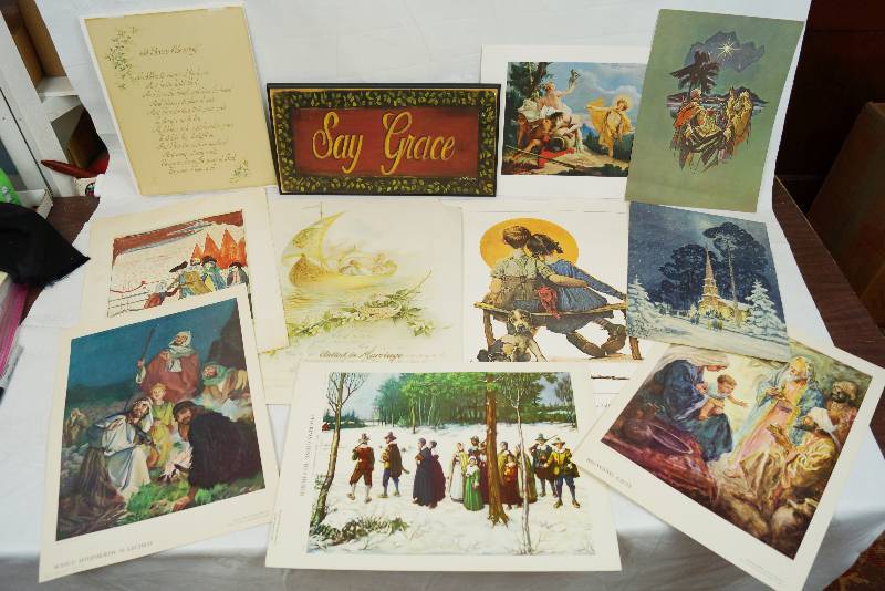 lot 3404 image: Lot of Collectible Prints - Many religious - Great colors - Perfect to Frame