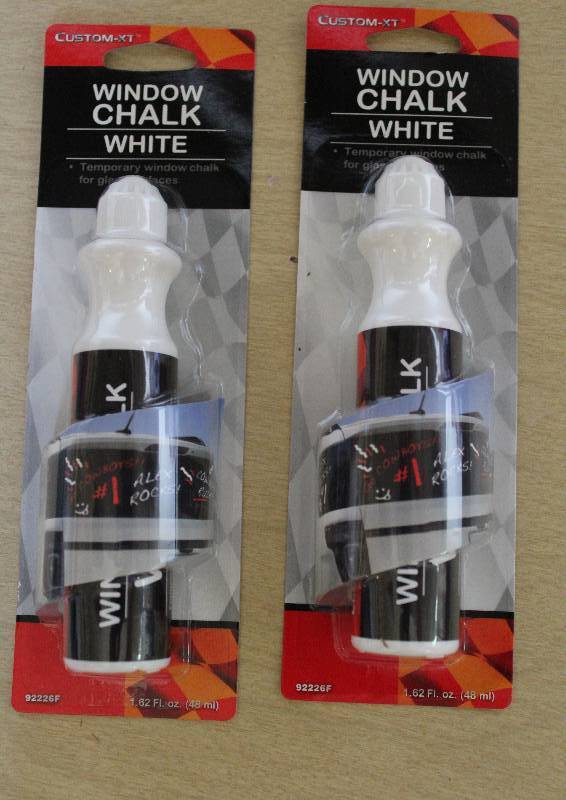 lot 9125 image: 2 Bottles of White Window Chalk - Great for the Big Game