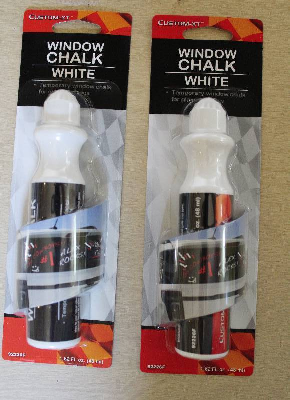 lot 9126 image: 2 Bottles of White Window Chalk - Great for the Big Game