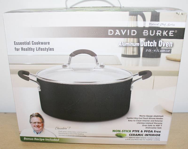 lot 9185 image: David Burke Ceramic Covered Aluminum Dutch Oven - See Photos for Details NEW IN BOX