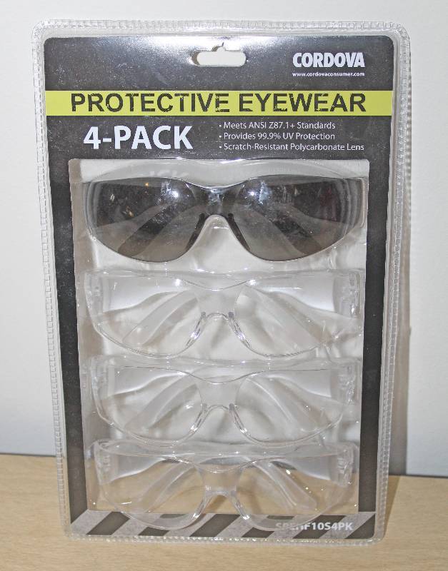 lot 9196 image: 4 Pack of Protective Eye Wear - See Photos for Details