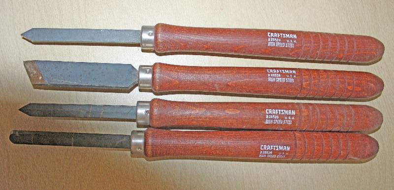 lot 9245 image: Lot of 4 Craftsman Wood Lathe Knives