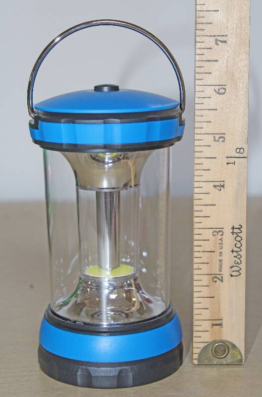 lot 9257 image: LitezAll - 200 Lumen Lantern - See Photos - NEW WORKS BLUE - 2 light settings Hi & Lo
