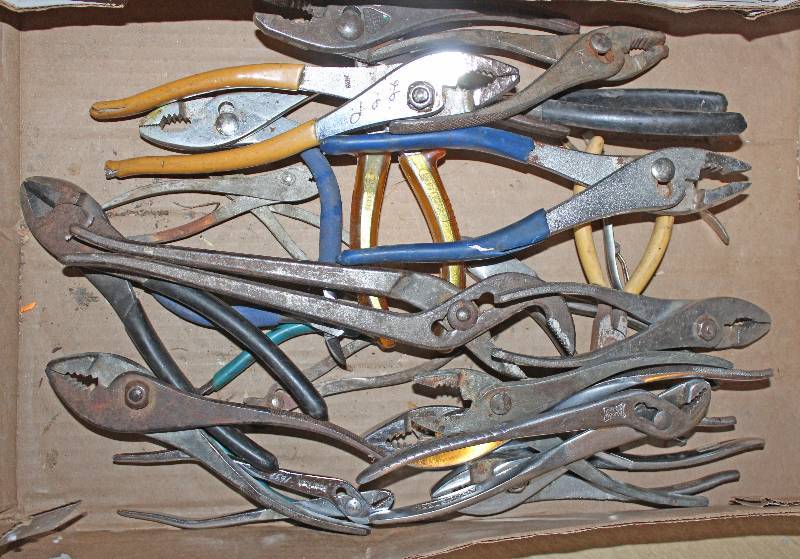 lot 9295 image: Lot of Assorted Pliers and Wire Cutters - Approximately 20