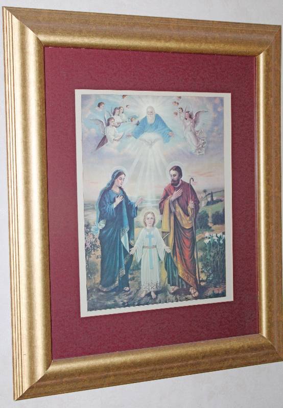 lot 9312 image: Framed Holy Family Picture - 20.5 x 24