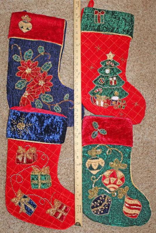 lot 9328 image: Lot of 4 New Plush Christmas Stockings