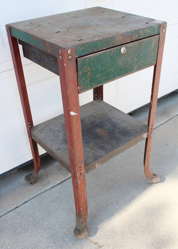 lot 9381 image: All Steel Shop Table with Drawer - 18 12 x 16 x 35 12 with Casters
