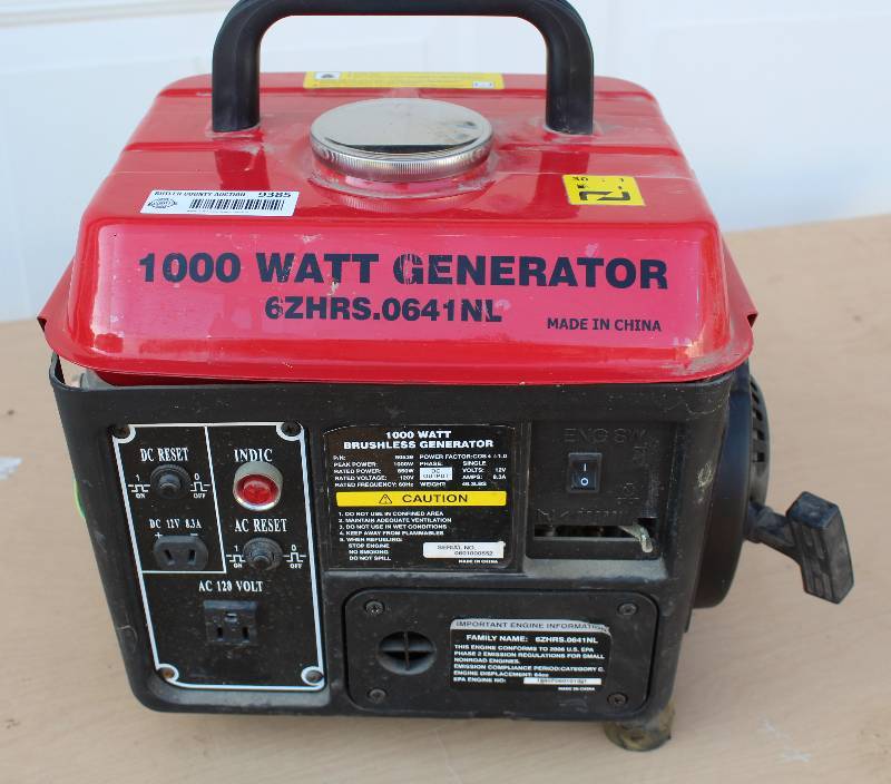 lot 9385 image: 1000 Watt Generator - RUNS