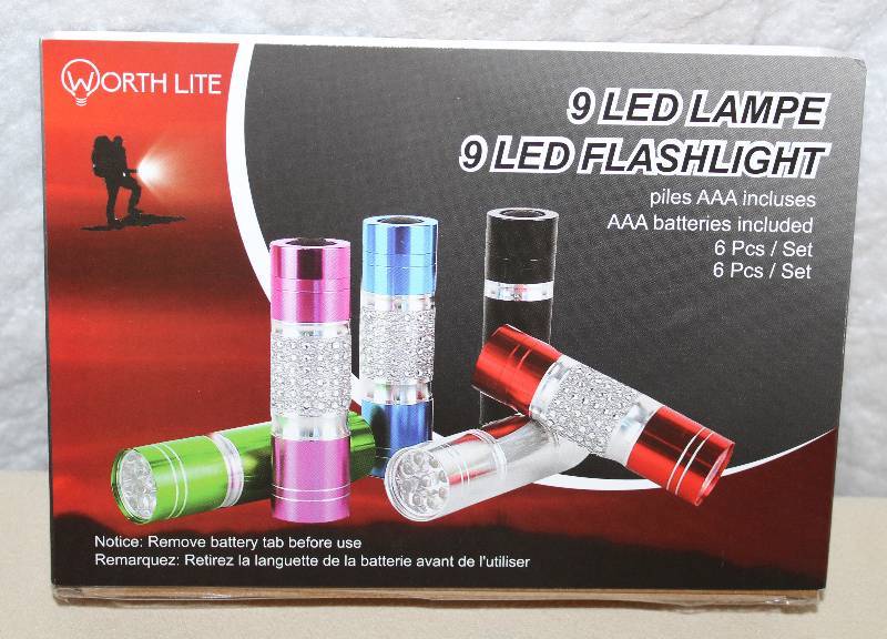 lot 9416 image: 6 Piece Set of 9 LED Flash Lights