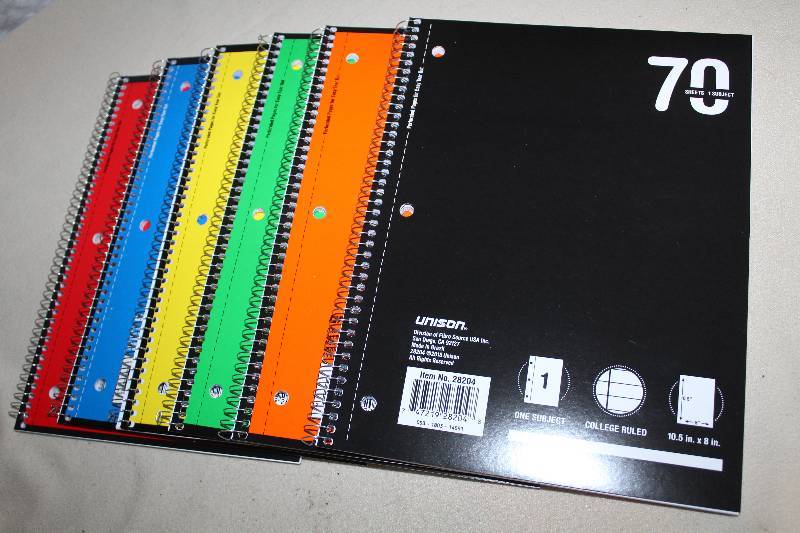 lot 9423 image: Lot of 6 College Rule Spiral Notebooks - 70 Sheet
