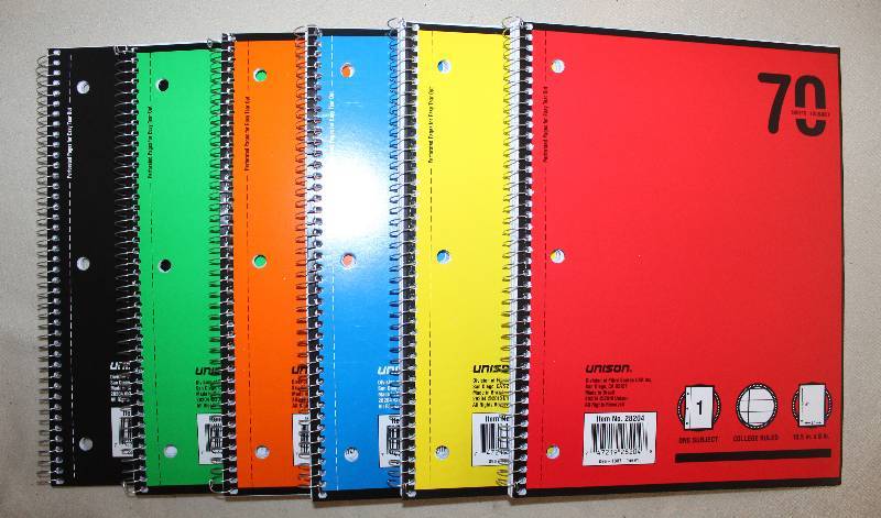 lot 9424 image: Lot of 6 College Rule Spiral Notebooks - 70 Sheet