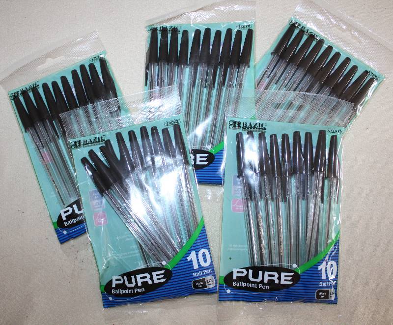 lot 9426A image: Lot of 5, 10 packs of Ball Point Pens - Black Ink