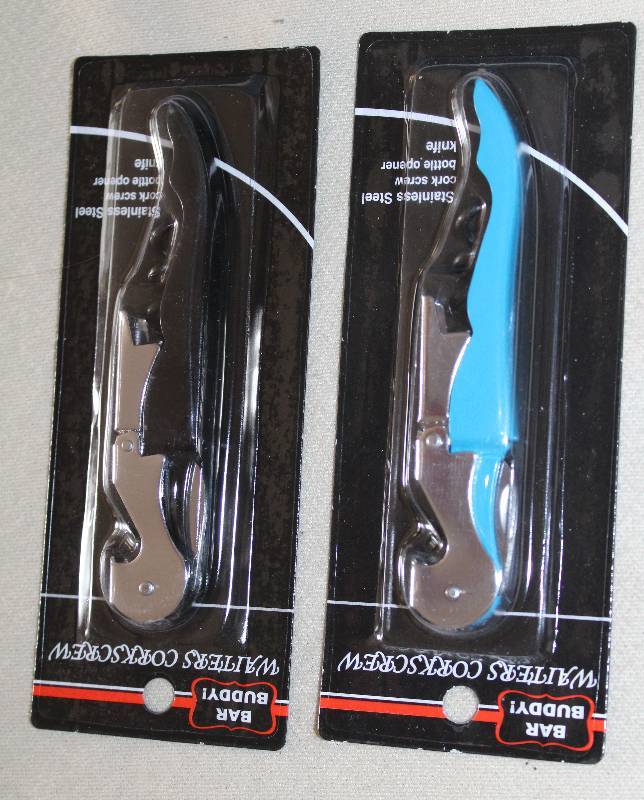 lot 9440 image: 2 Bar Buddy Waiters Corkscrew - Stainless Steel - Cork Screw, Bottle Opener and Knife