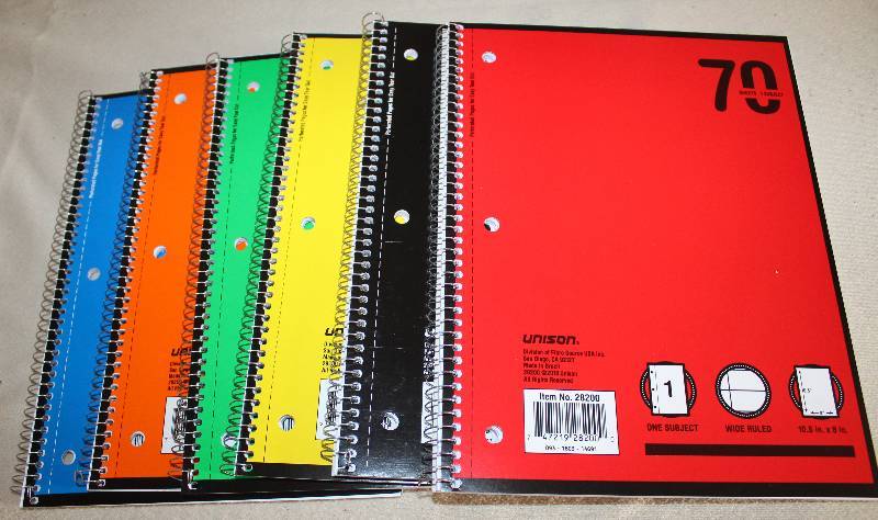 lot 9441 image: Lot of 6 Wide Rule Spiral Notebooks