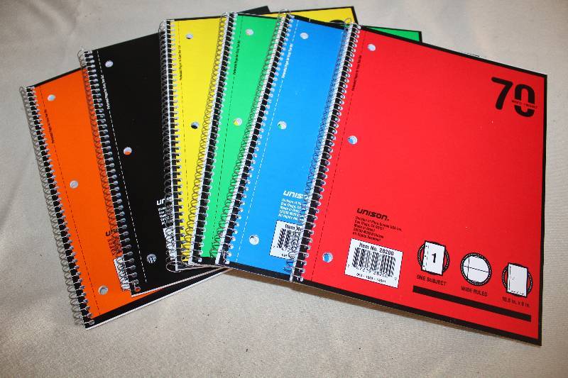 lot 9442 image: Lot of 6 Wide Rule Spiral Notebooks