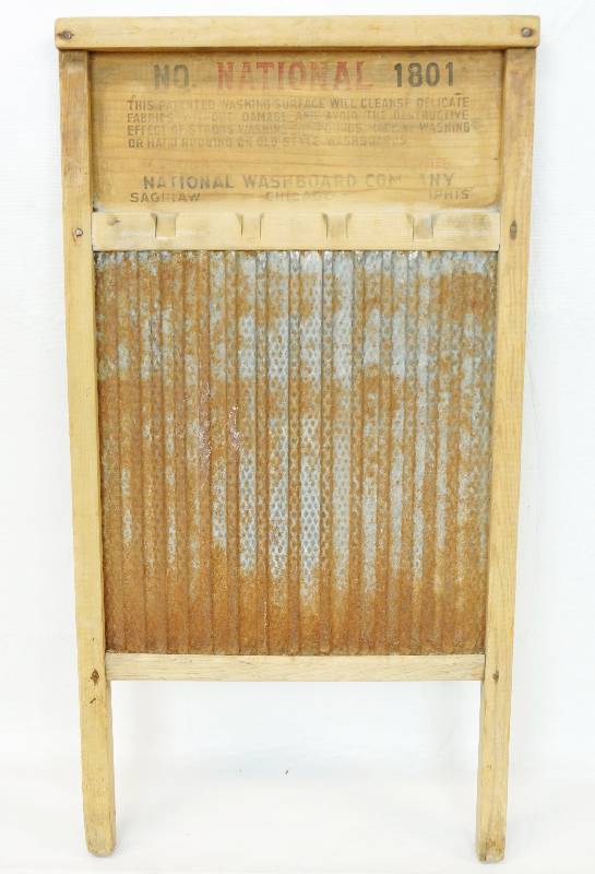 Antique NATIONAL Glass Washboard