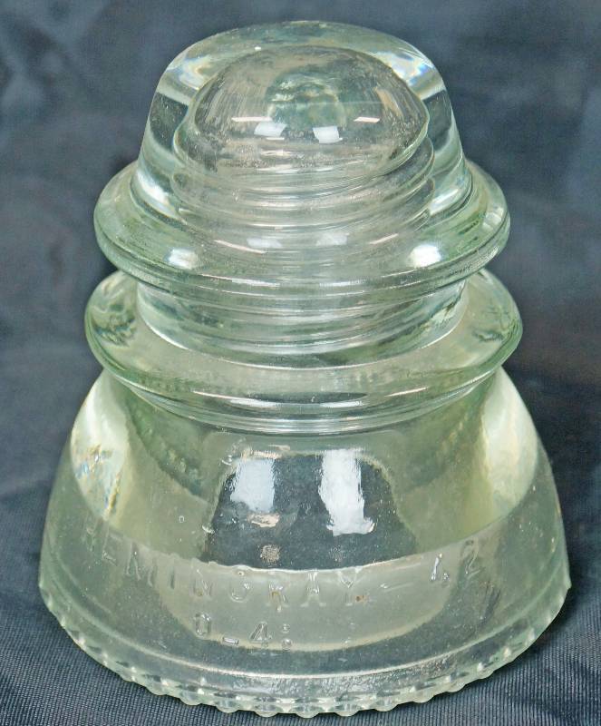 lot 1024 image: Clear Glass Power Line Insulator - Hemingray - 42 O_4