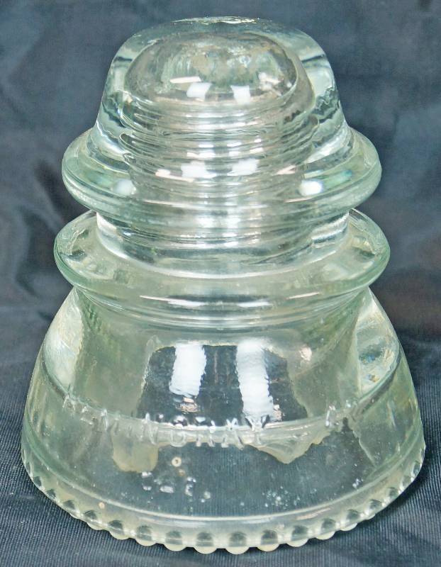 lot 1025 image: Clear Glass Power Line Insulator - Hemingray - 42 O_8.