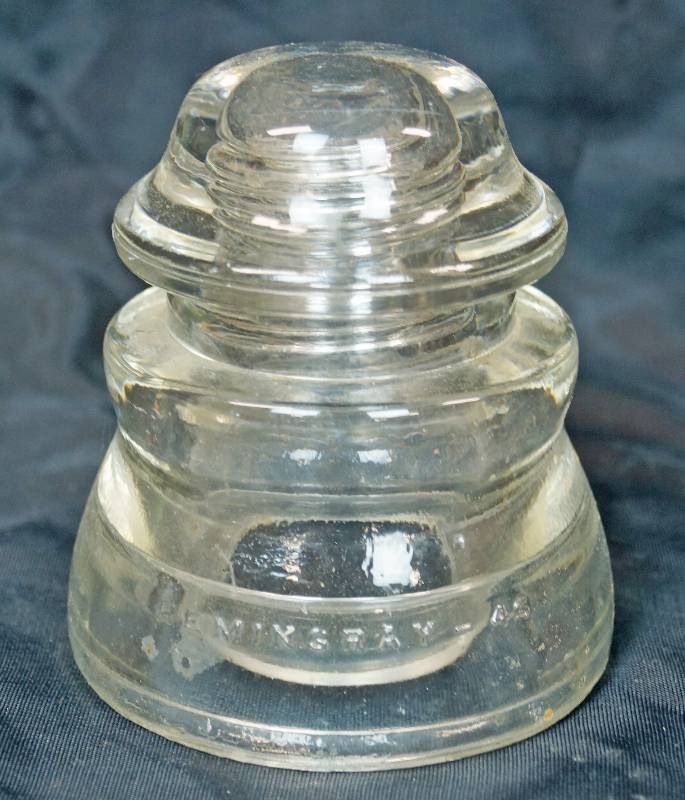 lot 1028 image: Clear Glass Power Line Insulator - Hemingray - 45