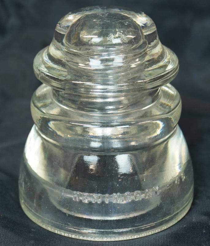 lot 1030 image: Clear Glass Power Line Insulator - Hemingray - 45