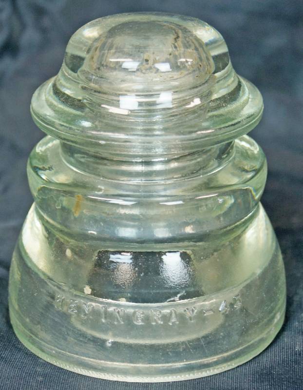 lot 1033 image: Clear Glass Power Line Insulator - Hemingray - 45