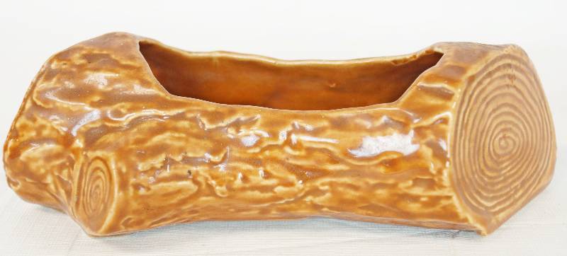 lot 1168 image: Vintage Ceramic Log Planter - Neat - Great Detail Work