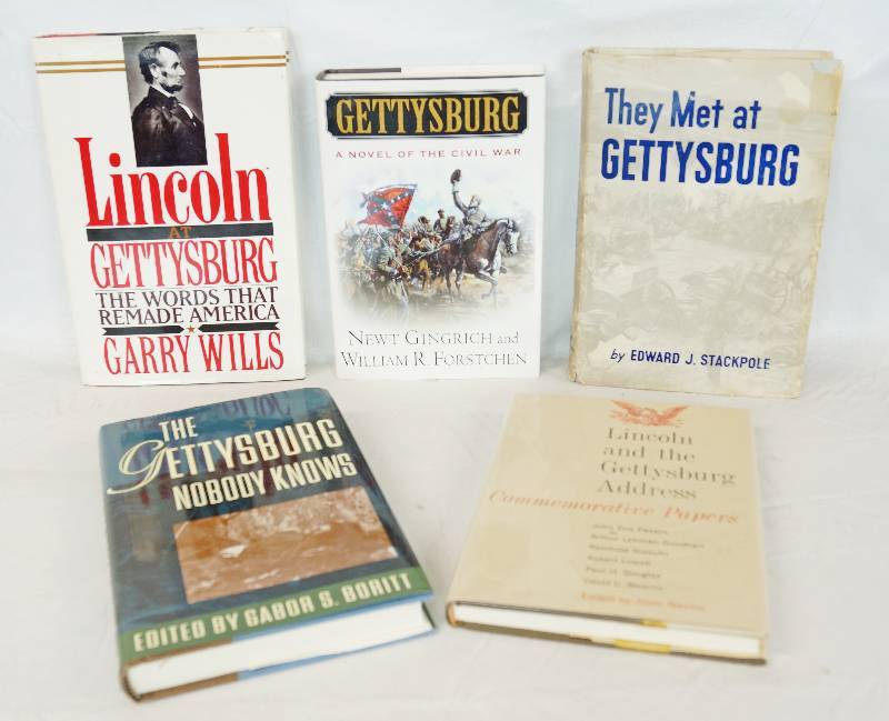 lot 1183 image: Lot of Civil War Themed Books - Gettysburg - Neat