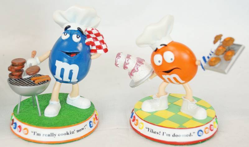 lot 1195 image: Really Cookin and Choco-tastrophe M&M Sweet Treats Figurines- Danbury Mint - Highly Collectible